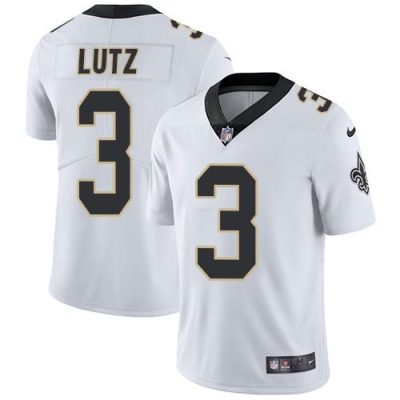 Nike New Orleans Saints #3 Wil Lutz White Stitched NFL Vapor Untouchable Limited Jersey