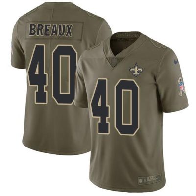 Nike New Orleans Saints #40 Delvin Breaux Olive Stitched NFL Limited 2017 Salute To Service Jersey