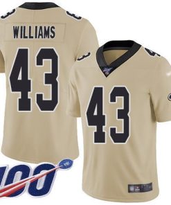 Nike New Orleans Saints #43 Marcus Williams Gold Stitched NFL Limited Inverted Legend 100th Season Jersey