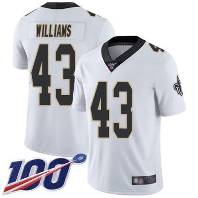 Nike New Orleans Saints #43 Marcus Williams White Stitched NFL 100th Season Vapor Limited Jersey