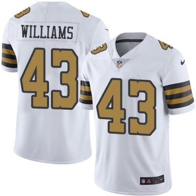 Nike New Orleans Saints #43 Marcus Williams White Stitched NFL Limited Rush Jersey
