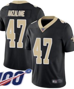 Nike New Orleans Saints #47 Alex Anzalone Black Team Color Stitched NFL 100th Season Vapor Limited Jersey