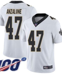 Nike New Orleans Saints #47 Alex Anzalone White Stitched NFL 100th Season Vapor Limited Jersey