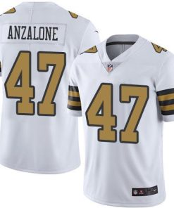 Nike New Orleans Saints #47 Alex Anzalone White Stitched NFL Limited Rush Jersey
