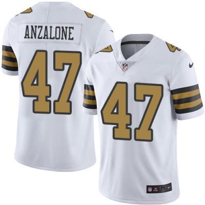 Nike New Orleans Saints #47 Alex Anzalone White Stitched NFL Limited Rush Jersey