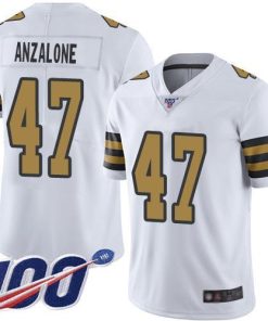 Nike New Orleans Saints #47 Alex Anzalone White Stitched NFL Limited Rush 100th Season Jersey