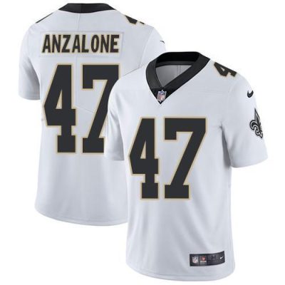 Nike New Orleans Saints #47 Alex Anzalone White Stitched NFL Vapor Untouchable Limited Jersey