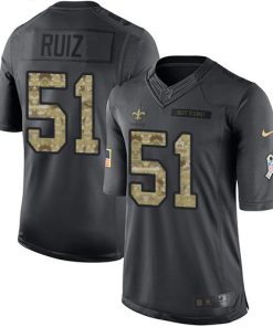 Nike New Orleans Saints #51 Cesar Ruiz Black Stitched NFL Limited 2016 Salute to Service Jersey
