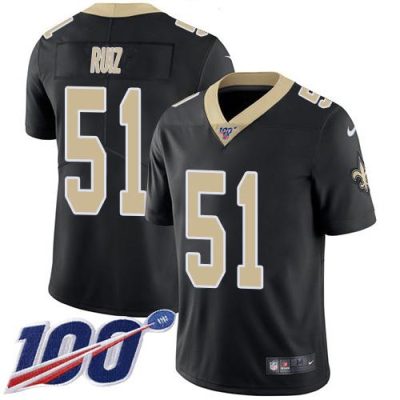 Nike New Orleans Saints #51 Cesar Ruiz Black Team Color Stitched NFL 100th Season Vapor Untouchable Limited Jersey