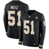 Nike New Orleans Saints #51 Cesar Ruiz Black Team Color Stitched NFL Limited Therma Long Sleeve Jersey