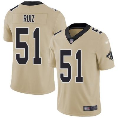 Nike New Orleans Saints #51 Cesar Ruiz Gold Stitched NFL Limited Inverted Legend Jersey