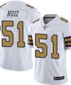 Nike New Orleans Saints #51 Cesar Ruiz White Stitched NFL Limited Rush Jersey