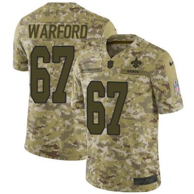 Nike New Orleans Saints #67 Larry Warford Camo Stitched NFL Limited 2018 Salute To Service Jersey
