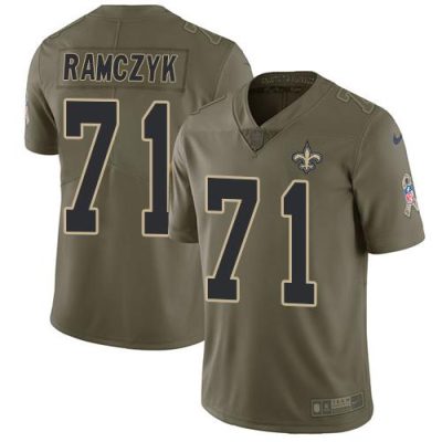 Nike New Orleans Saints #71 Ryan Ramczyk Olive Stitched NFL Limited 2017 Salute To Service Jersey