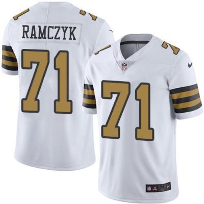 Nike New Orleans Saints #71 Ryan Ramczyk White Stitched NFL Limited Rush Jersey