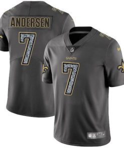 Nike New Orleans Saints #7 Morten Andersen Gray Static Stitched NFL Vapor Untouchable Limited Jersey