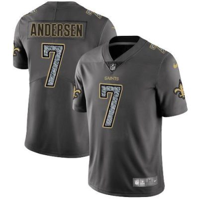 Nike New Orleans Saints #7 Morten Andersen Gray Static Stitched NFL Vapor Untouchable Limited Jersey