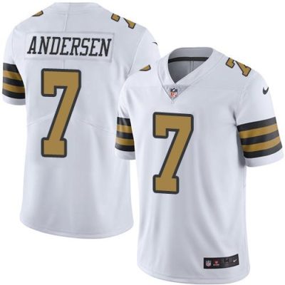 Nike New Orleans Saints #7 Morten Andersen White Stitched NFL Limited Rush Jersey