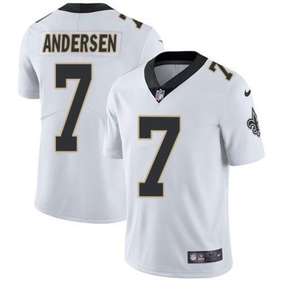 Nike New Orleans Saints #7 Morten Andersen White Stitched NFL Vapor Untouchable Limited Jersey