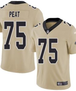 Nike New Orleans Saints #75 Andrus Peat Gold Stitched NFL Limited Inverted Legend Jersey