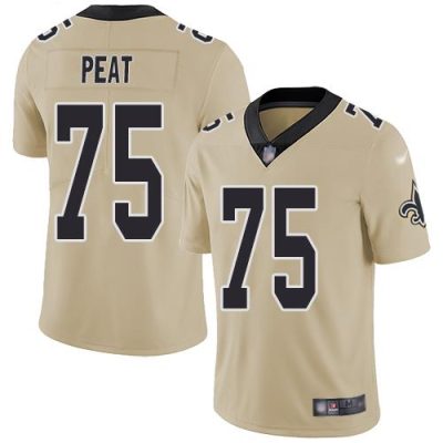 Nike New Orleans Saints #75 Andrus Peat Gold Stitched NFL Limited Inverted Legend Jersey