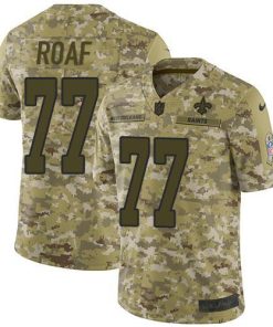Nike New Orleans Saints #77 Willie Roaf Camo Stitched NFL Limited 2018 Salute To Service Jersey