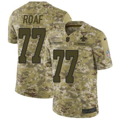 Nike New Orleans Saints #77 Willie Roaf Camo Stitched NFL Limited 2018 Salute To Service Jersey