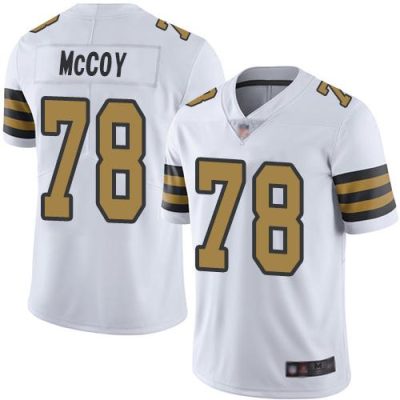 Nike New Orleans Saints #78 Erik McCoy White Stitched NFL Limited Rush Jersey