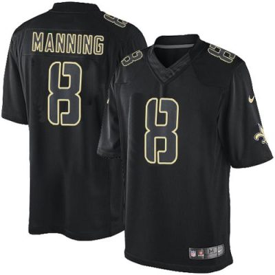 Nike New Orleans Saints #8 Archie Manning Black Stitched NFL Impact Limited Jersey