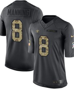 Nike New Orleans Saints #8 Archie Manning Black Stitched NFL Limited 2016 Salute To Service Jersey