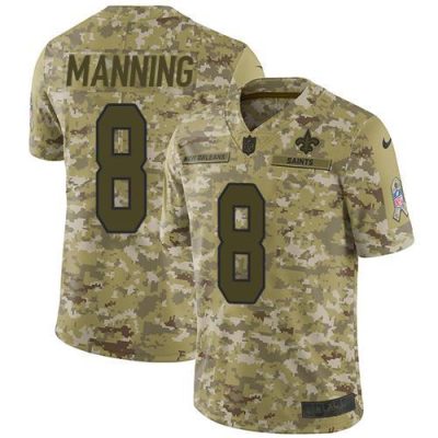 Nike New Orleans Saints #8 Archie Manning Camo Stitched NFL Limited 2018 Salute To Service Jersey