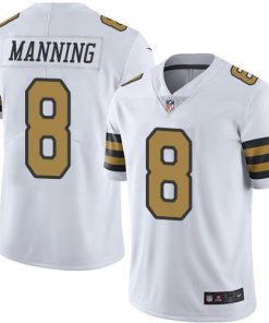 Nike New Orleans Saints #8 Archie Manning White Stitched NFL Limited Rush Jersey