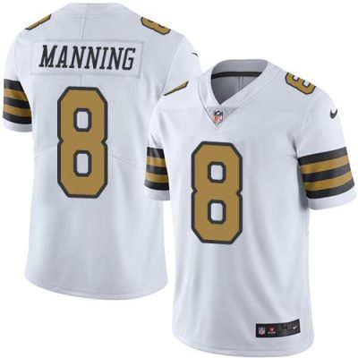 Nike New Orleans Saints #8 Archie Manning White Stitched NFL Limited Rush Jersey