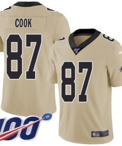 Nike New Orleans Saints #87 Jared Cook Gold Stitched NFL Limited Inverted Legend 100th Season Jersey