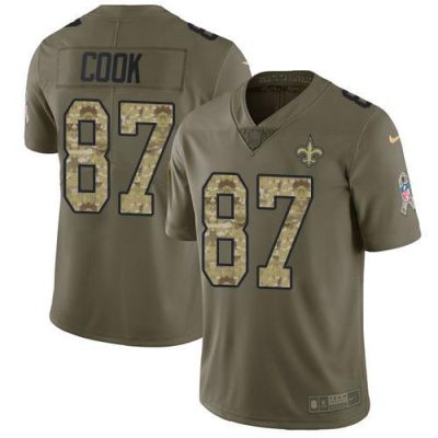 Nike New Orleans Saints #87 Jared Cook Olive/Camo Stitched NFL Limited 2017 Salute To Service Jersey