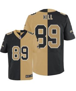 Nike New Orleans Saints #89 Josh Hill Black/Gold Stitched NFL Elite Split Jersey