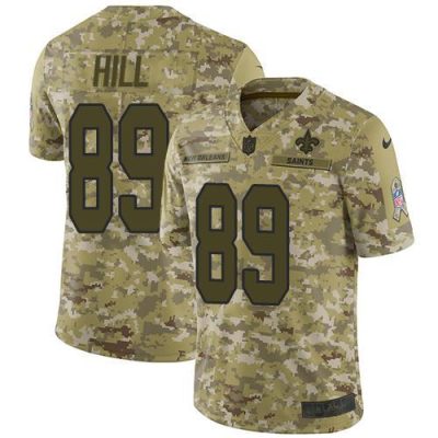 Nike New Orleans Saints #89 Josh Hill Camo Stitched NFL Limited 2018 Salute To Service Jersey