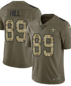 Nike New Orleans Saints #89 Josh Hill Olive/Camo Stitched NFL Limited 2017 Salute To Service Jersey