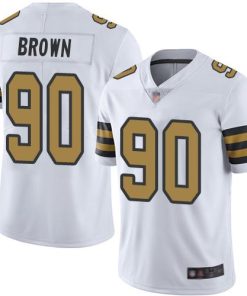 Nike New Orleans Saints #90 Malcom Brown White Stitched NFL Limited Rush Jersey