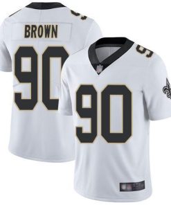 Nike New Orleans Saints #90 Malcom Brown White Stitched NFL Vapor Untouchable Limited Jersey