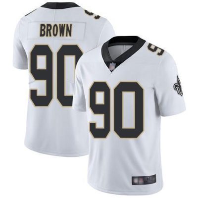 Nike New Orleans Saints #90 Malcom Brown White Stitched NFL Vapor Untouchable Limited Jersey
