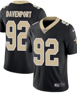 Nike New Orleans Saints #92 Marcus Davenport Black Team Color Stitched NFL Vapor Untouchable Limited Jersey