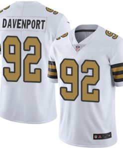 Nike New Orleans Saints #92 Marcus Davenport White Stitched NFL Limited Rush Jersey