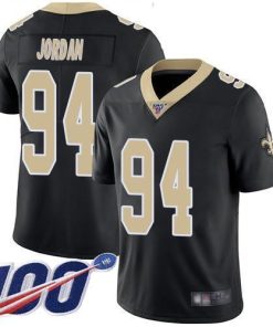 Nike New Orleans Saints #94 Cameron Jordan Black Team Color Stitched NFL 100th Season Vapor Limited Jersey