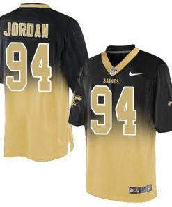 Nike New Orleans Saints #94 Cameron Jordan Black/Gold Stitched NFL Elite Fadeaway Fashion Jersey