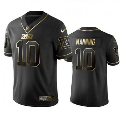 Nike New York Giants #10 Eli Manning Black Golden Limited Edition Stitched NFL Jersey Men's