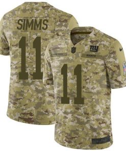 Nike New York Giants #11 Phil Simms Camo Men's Stitched NFL Limited 2018 Salute To Service Jersey Men's