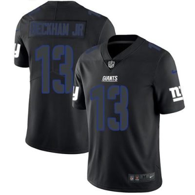 Nike New York Giants #13 Odell Beckham Jr Black Men's Stitched NFL Limited Rush Impact Jersey Men's