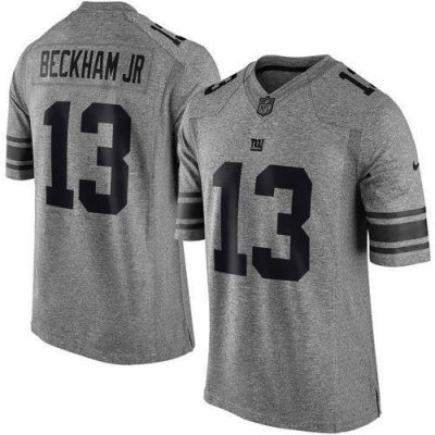 Nike New York Giants #13 Odell Beckham Jr Gray Men's Stitched NFL Limited Gridiron Gray Jersey Men's