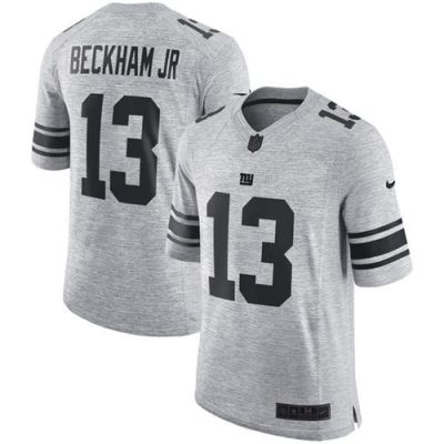 Nike New York Giants #13 Odell Beckham Jr Gray Men's Stitched NFL Limited Gridiron Gray II Jersey Men's